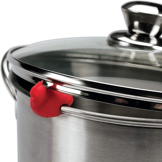 Tovolo Silicone Pot Lid Lifter Holder Farm Animals Heat Resistant Spill Proof Kitchen Gadget to Prevent Boiling Over and Release Steam Cute Decorative Pan Cover Stand Pot Clip Keeps Lid Open, Set of 3