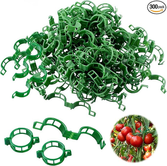 300 PCS Green Plant Fixing Clips,Plant Support Clips, Tomato Clips, Plastic Trellis Clips,Garden Clip for Fixing Stem and Vine