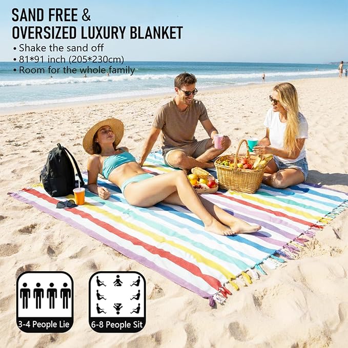Oversized Turkish Beach Towel Blanket Cotton Giant XL Sandproof Towels Huge Linen XXL Extra Large Big Throw Quilt Blankets for Adults Cloud Travel Camping Glamping Accessories Essentials