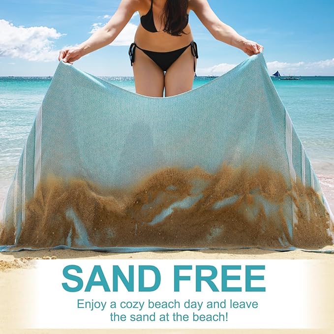 Genovega 6 Packs Oversized Turkish Beach Towels Set Bulk 74"x38" Extra Large Quick Dry Sand Free Light Swim Bath Camping Pool Towel Travel Blanket Essentials Cruise Accessories Adult Vacation Stuff