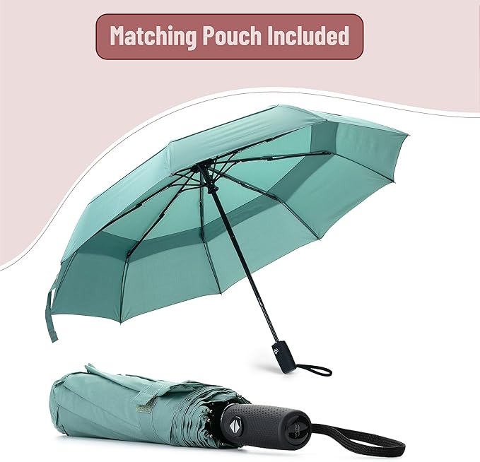 Mr. Pen- Windproof Travel Umbrella, Small Water-Resistant Automatic Folding Umbrella for Rain and Sun, Light, Compact and Portable for Women & Men, Fits Car & Backpack