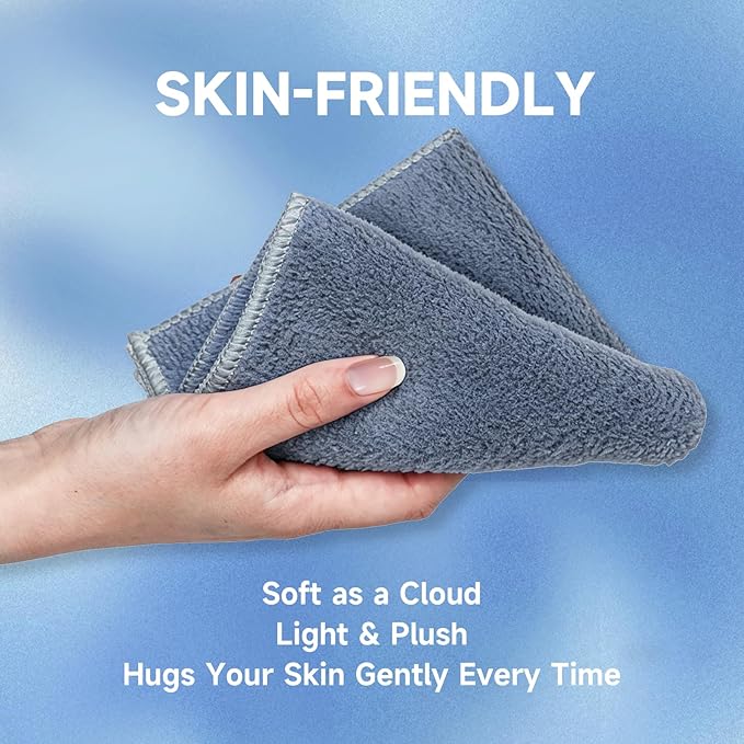 TEAWOO Coral Velvet Navy Blue Washcloths 12 Pack, Highly Absorbent and Soft Navy Blue Face Towels, Multi-Purpose Washcloths and Hand Towels for Bathroom, Hotel, Spa and Gym, 12 x 12 inches