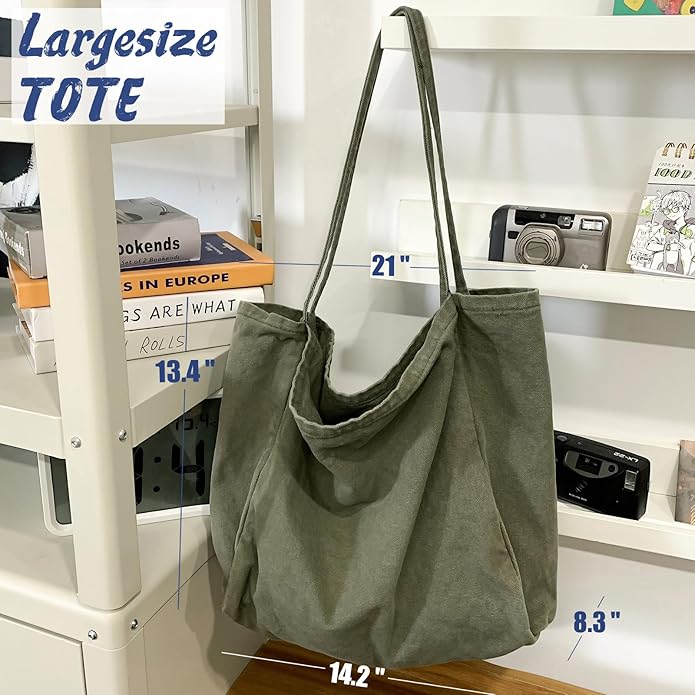 Canvas Tote Bag for Women Large Hobo Shoulder Bag for Work Travel Casual Message Bag Tote Purse handbags
