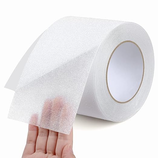 Qingluan Anti Slip Tape, Non Slip Stair Tape for Steps Indoor Waterproof, Clear Safety Slip Traction Grip Tape for Tubs, Stairs, Boats (Transparent, 4 Inch x 33 Feet)