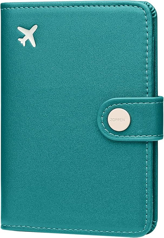 ZOPPEN Passport Holder Women, Passport Cover Travel Wallet Rfid Blocking Passport Wallet Cover Case Travel Essentials Document Organizer, Tea Green