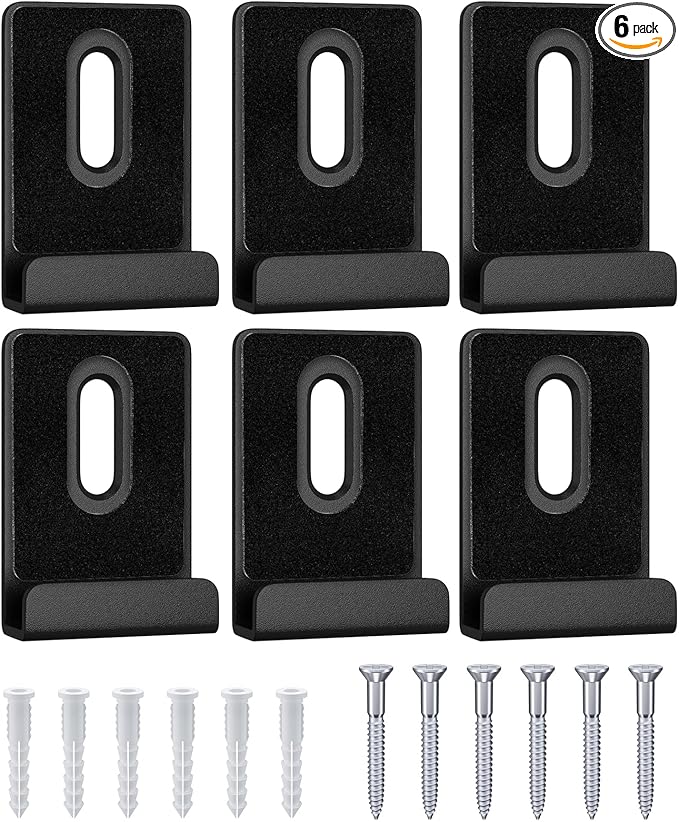 6Pcs Metal Mirror Clips for Wall Mounting, Mirror Holder Clips Heavy Mirror Hangers for The Wall (Black)