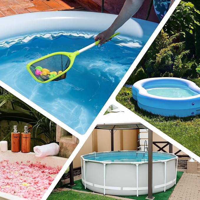Mowend Pool Net Total Length 26.8 inches, Swimming Pool Skimmer Net with Aluminum Pole for Fast Cleaning Ponds, Hot Tub, and Spas, Pool Cleaner Supplies and Accessories