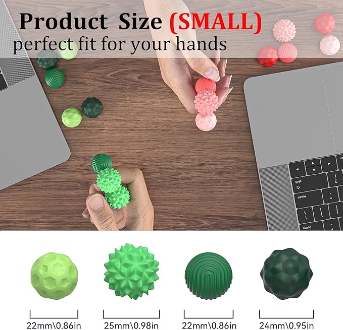 8PCS Sensory Fidget Balls For Adults & Teens, Magnetic Attraction Stress Balls With Silicone Shell-To Calm Restless Hands and Anxious Mind, Quiet Desk Fidget Toys for Office Travel Toys Gift (Green,8)