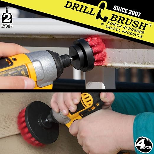Drill Brush Outdoor Cleaning Attachment - Headstone Cleaning and Restoration - Concrete Stain Remover - Outdoor Garden Scrubber - Porch and Patio Scrubbing Tools - Garden Equipment - Stiff Brush Clean
