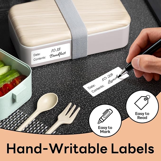 1" x 3" Freezer Labels, 500 PCS Removable Food Storage Stickers, Waterproof & Oil-Resistant Write-On Freezer Labels for Kitchen, Refrigerator, Meal Prep, and Containers, TRSTGIX