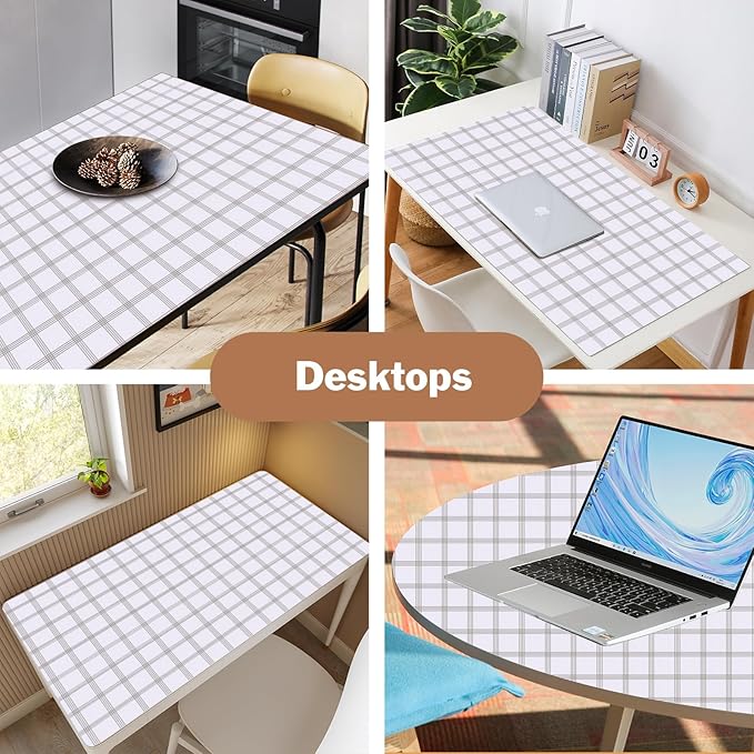 Shelf Liners for Kitchen Cabinets 12in x 20FT, Non Adhesive Drawer Liner White Square Thickened Shelf Liner Non-Slip Easy to Clean for Tool Box Refrigerator with Knife and Tape Measure