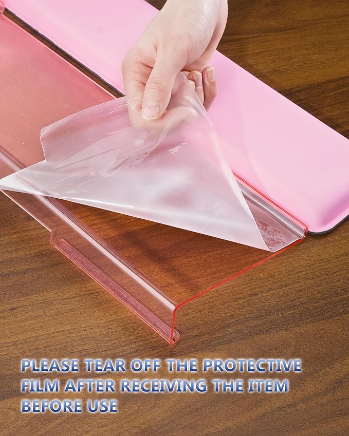 Computer Keyboard Wrist Rest Stand for Desktop, Keyboard Holder for Easy Typing with Wrist Pad for Office Desk, Home, School (Pink)