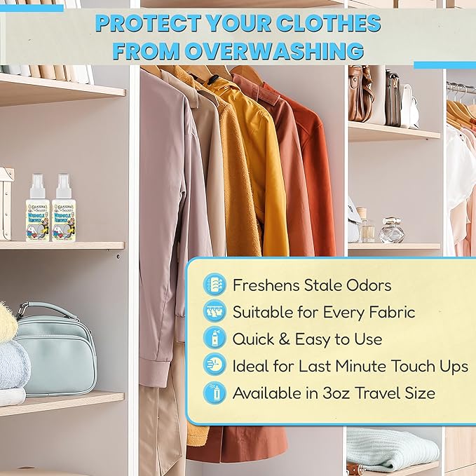 Grandma's Secret Wrinkle Remover Spray - Easily Removes Wrinkles & Odors - Wrinkle Release, Fabric Refresher Spray, Chlorine, Bleach and Toxin-Free - 3 Ounce, 3 Pack