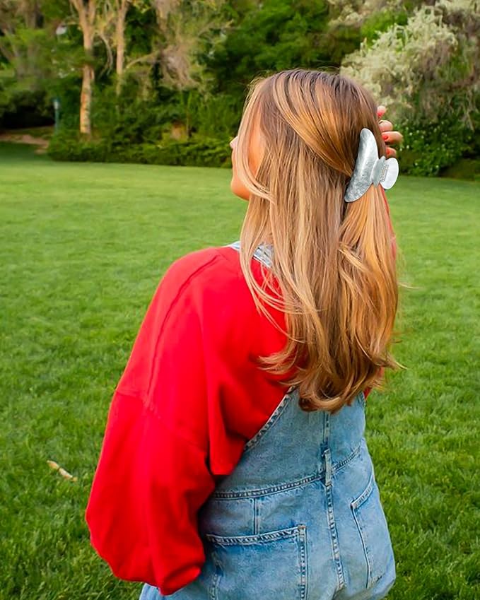 4Pcs Large Acrylic Clips - Big Non-Slip Banana Barrettes for Thick Hair, Strong Hold Jaw Clips for Women Girls