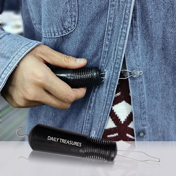 Daily Treasures 2pack Button Hook and Zipper Pull, Button Hook for Seniors with 8Pcs Zipper Pulls,Button Assist Tool,Button Assist Device with Non-Slip Ribbed Handle for Seniors and Disabilities