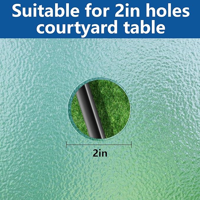 DECOHS 4 Pcs 2 Inch Parasol Umbrella Hole Ring Plug and Cap Set, Thicker Patio Table Hole Cover Insert, Deck Table Umbrella Holes Plug Replacement Parts for Outdoor Patio Table Garden Yard