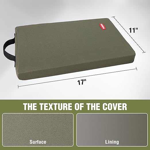 WORKPRO 17" Kneeling Pad with Removable Cover, Soft Pad Cushioning for Knee, Large Foam Kneeler Pad for Gardening, Daily Chores, Workout Supplies, Green