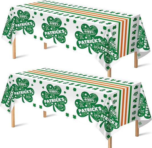 OHOME St. Patrick's Day Tablecloth - Shamrock Decorations, 54" X 108", 2 Pack