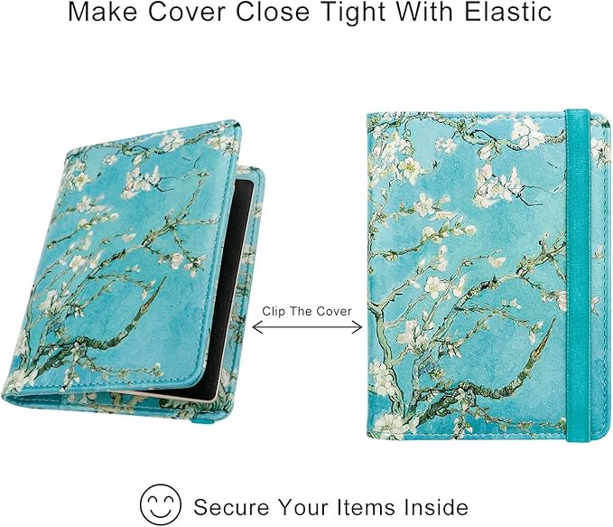 WALNEW Passport Holder for Travel, RFID Passport Cover Wallet for Women Men, PU Leather Passport Book Card Holder Case with Pen, Travelling Essentials for Flying