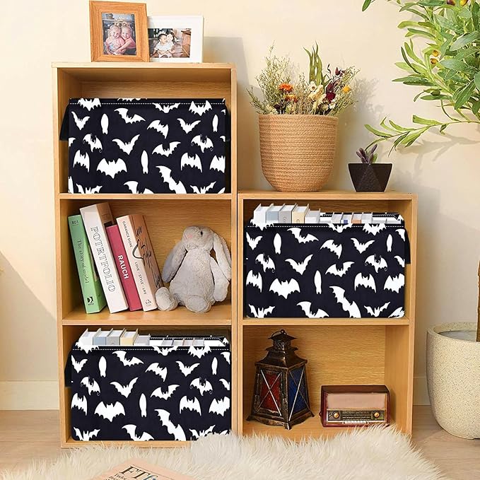 Halloween Storage Basket Pumpkin Ghost Gift Basket for Kids Foldable Toy Box Waterproof Organizer Bin Laundry Nursery Hamper for Home Office Dorm Closet Shelf