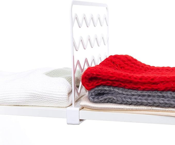 CY craft 8 PCS Shelf Divider,Thickened Wood Shelf Dividers,White Plastic Closet Shelf Separators Clothing Organizer Perfect for Bedroom Shelving Organization and Kitchen Cabinet Shelf Storage