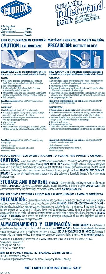 CLOROX ToiletWand Disinfecting Refills, Disposable Wand Heads (Package May Vary), 30 Count (Pack of 5)