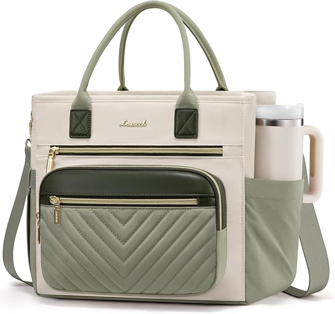 LOVEVOOK Insulated Lunch Bag Women,Wide Opening Adult Lunch Box Women with Cup Holder,Large Leakproof Cooler Bag for Work Picnic Beach Family College Mom,Lunch Teacher Breast Pump Diaper Tote Bag