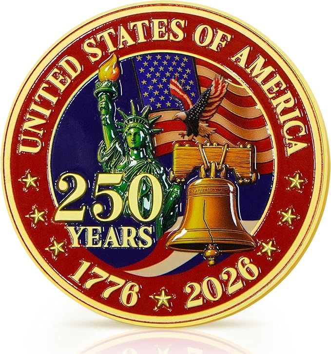 FLAGWIX America 250th Anniversary Car Visor Clip for Patriotic Christmas Decorations - 1776-2026 Metal Visor Clips for Cars 3in - United States 250 Anniversary Car Accessories, Veterans Day Gifts
