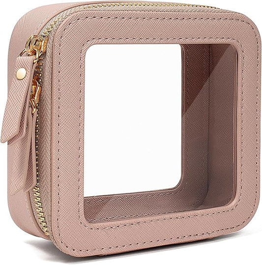 Travel Clear Makeup Bag Set, TSA Approved Cosmetic Bag Case with Zipper Portable Makeup Pouch Toiletry Bag Women Traveling Cosmetic Organizer Storage Bag Car Organizer Car Essentials for Women