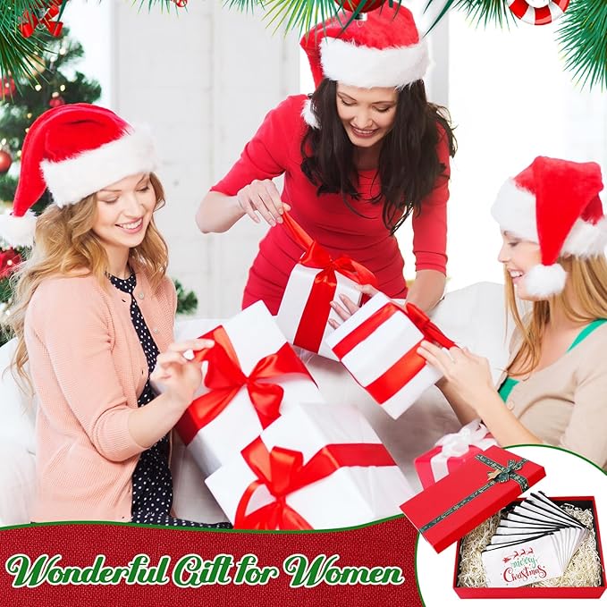 Reginary 20 Pieces Christmas Cosmetic Bag Bulk for Women, Christmas Makeup Bags Gifts with Zipper Toiletry Bag Pouch Travel Accessory Organizer Xmas Gifts, 7 x 4.3 Inches