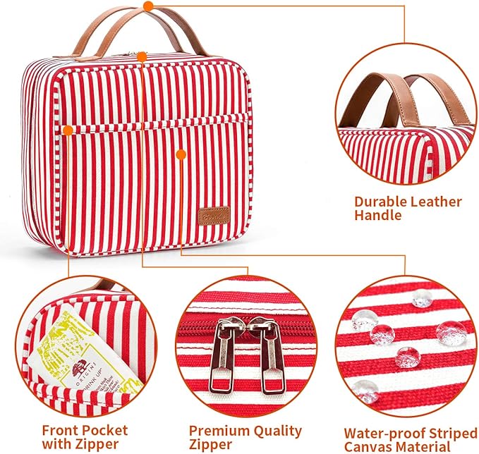 Bosidu Hanging Travel Toiletry Bag, Large Capacity Cosmetic Travel Toiletry Organizer for Women with 4 Compartments & 1 Sturdy Hook, Perfect for Travel/Daily Use/Christmas