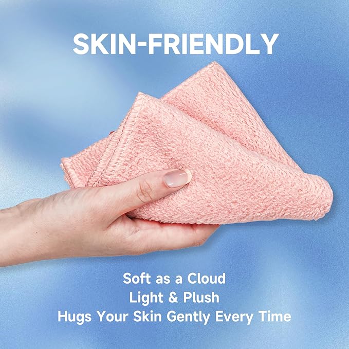 TEAWOO Coral Velvet Nude Pink Washcloths 12 Pack, Highly Absorbent and Soft Nude Pink Face Towels, Multi-Purpose Washcloths and Hand Towels for Bathroom, Hotel, Spa and Gym, 12 x 12 inches