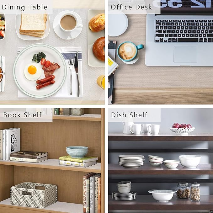 HooTown Refrigerator, Freezer, fridge Shelf Liners and Drawer Mats 11.8 Inch Wide x 6.5 Feet Long, Non Adhesive EVA Plastic Washable Waterproof Pads for Kitchen Cabinet, Pantry Closet, Cupboard, Clear