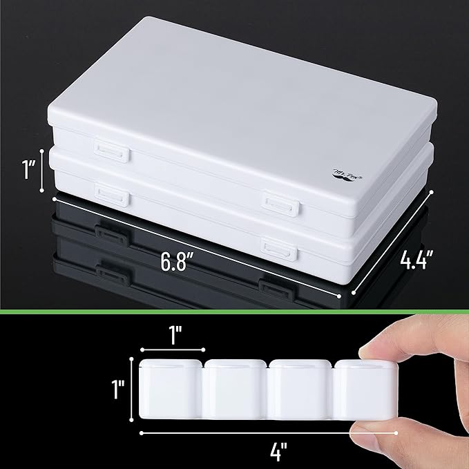 Mr. Pen-Bead Storage Containers, 28 Grids, 2 Pack, White, 160pcs Label Stickers, Bead Organizer, Craft Organizers and Storage, Containers for Organizing, Box (HQUA056M312)