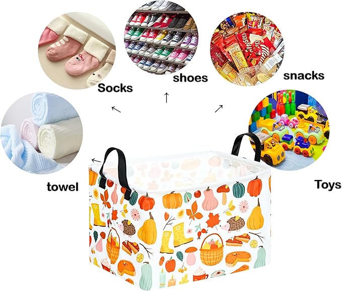 Rectangle Gift Storage Basket Home Shelf Storage Basket Organizer Box Clothes Laundry Hamper Nursery Basket Laundry Basket with Handles