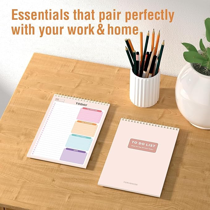 Forvencer To Do List Notepad with 52 Sheets (6.5 x9.8), To Do List Notebook for Work, Undated Daily Planner Organizer for Tasks Checklist & Goal Planning, To Do List for Office, School, Green Block