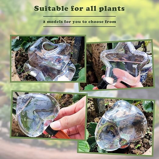Star-Shaped 7.04oz/200ml Plant Watering Globes - 6 Self Watering Globes for Outdoor ＆ Indoor Plants - Automatic,Slow,Self Watering Spikes Care of Plants Everyday