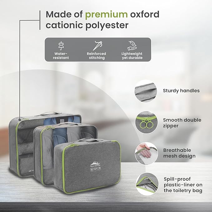 7 Set Packing Cubes for Suitcases Travel Luggage Packing Organizers,Travel Essentials Luggage Organizer Accessories Toiletry Bag Shoe Bag Laundry bag