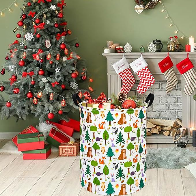 Kids Animal Laundry Basket Nursery Hamper Storage Bins Gift Basket Clothes Organizer Toy Box Large Canvas Collapsible Chest for Home/Dorm/Kitchen/Pet/Office/Closet/Shelf/Room Decor