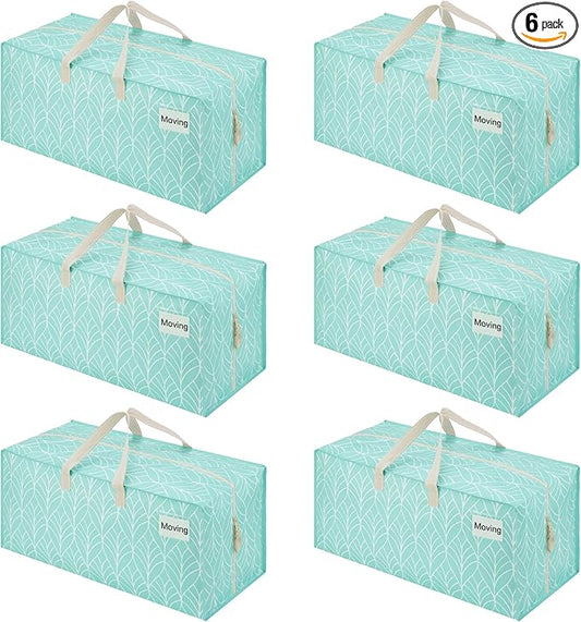 VENO 6 Pack Heavy Duty Moving Bags with Backpack Straps, Zippers & Handles, Extra Large Packing Bags for College Dorm Essentials, Moving Supplies Alternative to Cardboard Moving Boxes