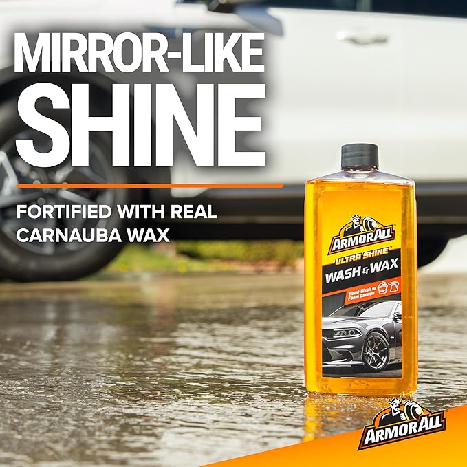 Armor All Complete Car Care Kit - 4-Piece Bundle with Car Wash & Wax, Glass Cleaner Wipes, Tire Foam & UV Protectant Spray, Gift for Car Lovers