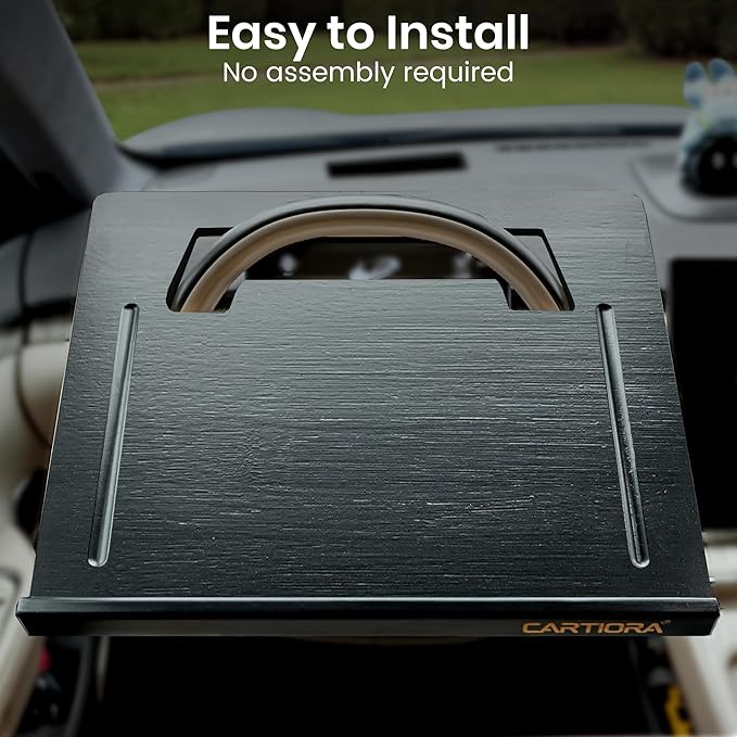 Essential Steering Wheel Tray - Car Table for Meal, Multipurpose Steering Wheel Table for Travelers, Table and Laptop Holder, Laptop Tray for Work