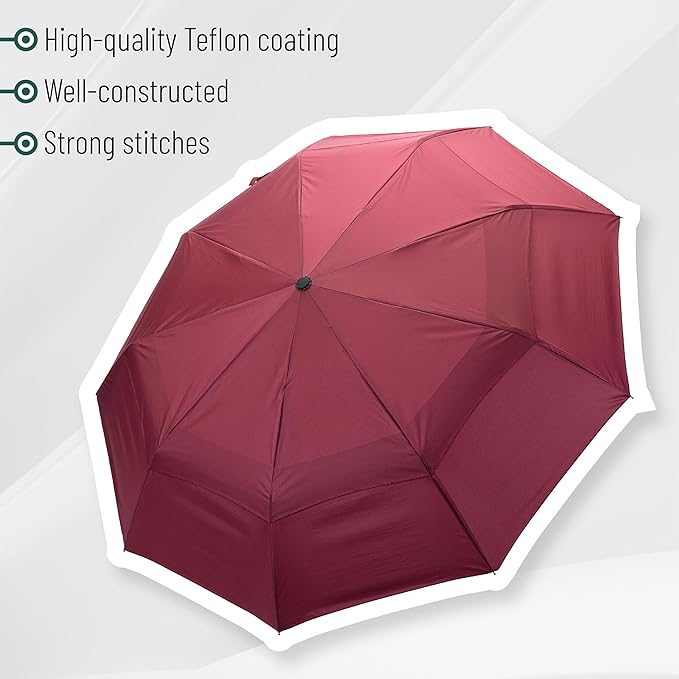 Mr. Pen- Windproof Travel Umbrella, Small Water-Resistant Automatic Folding Umbrella for Rain and Sun, Light, Compact and Portable for Women & Men, Fits Car & Backpack