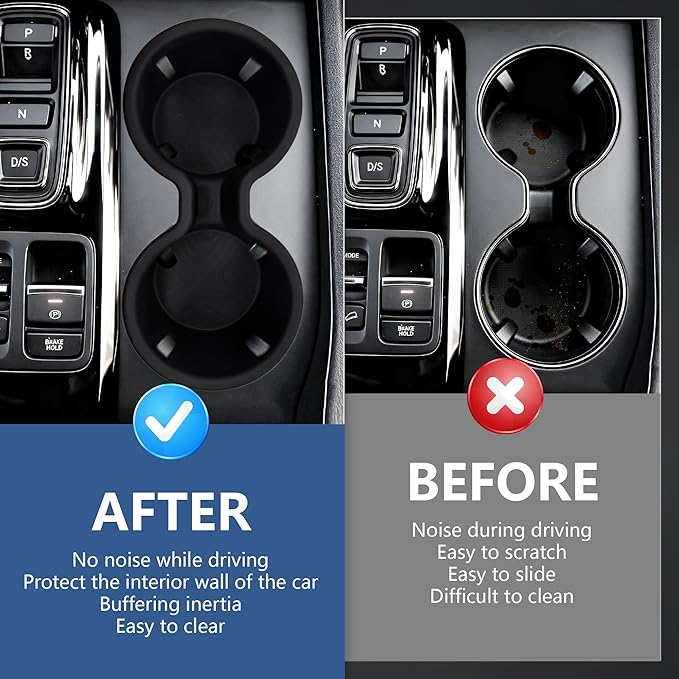 Cup Holder Inserts Compatible with Honda Pilot 2023-2025 2026 Accessories, Non-Slip TPE Center Console Cup Holder Protector Organizer for Honda Ridgeline&Passport 2024 2025 2026 Accessories
