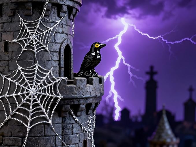 100 Pcs Halloween Miniature Crows Ravens Decor Mini Resin Crows Black Bird Figurines for Halloween Gothic Decor, Home Tabletop Shelf Centerpieces, Party Favors Gift,with Storage Box