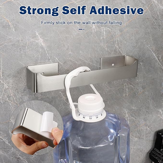 NearMoon Self Adhesive Hand Towel Holder/Towel Ring, Stainless Steel Hand Towel Bar Rustproof Stick on Wall-Towel Rack for Bathroom/Kitchen, Square Sticky and Wall Mounted (12 Inch, Brushed Nickel)