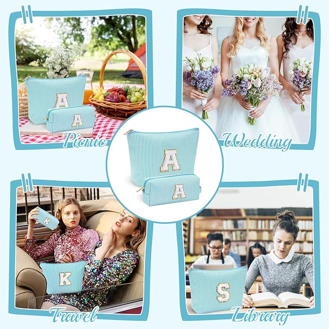 YOOLIFE Birthday Gifts for Women - Birthday Gifts Idea for Her Friends Female Teacher | Personalized Cute Makeup Bag for Women Girlfriend | Cosmetic 2 Pieces Toiletry Makeup Pouch Mothers Day Gifts L