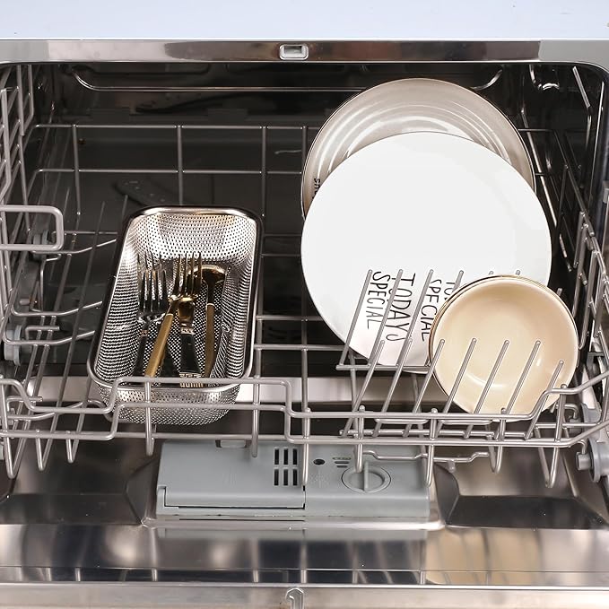 2Pack Stainless Steel Tumbler Cup Lid Organizer Inside Cabinet, Mason Jar Lid Holder, Rectangular Basket for Storage of Silverware, Chopsticks, Straws, and Utensils