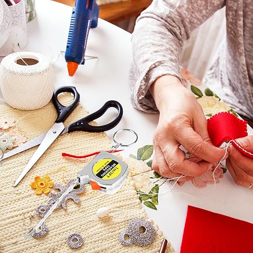 3ft Small Tape Measure Keychain, Portable and Retractable Mini Tape Measure with Slide Lock Mechanism for Daily Use Gadgets or Kids Construction Party Favors Gifting Prize Bag Fillers (60)