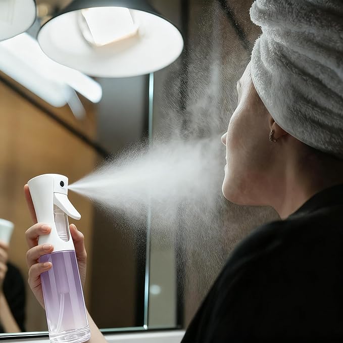 Spray Bottle for Hair (10.15OZ /300ML) Continuous Ultra Fine Mist Sprayer for Hair, Salons, Barber, Plants, Skin Care, Gradient Purple